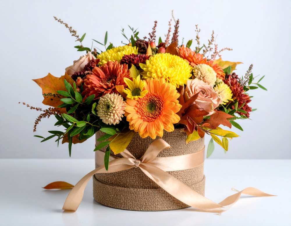 Autumn Splendour Hat Box Arrangement